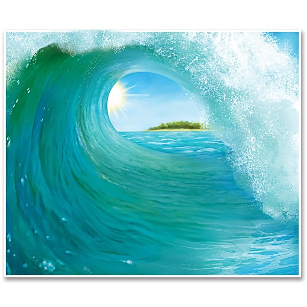 Surf Wave Scene Backdrop