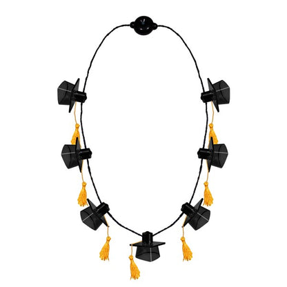 LED Black Graduation Caps Necklace