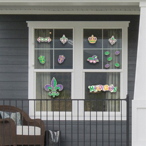 Mardi Gras Window Clings