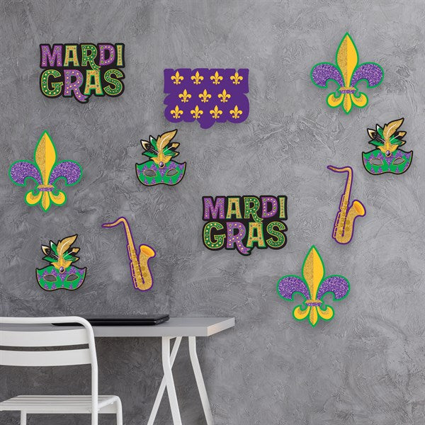 Mardi Gras Mini Cutouts (10 Per pack)