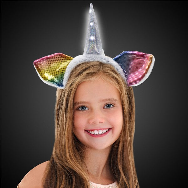 LED White Unicorn Headband