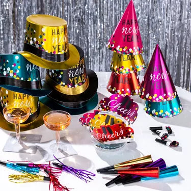 Kit for 25 - Colorful Confetti New Year's Eve Party Kit, 75pc