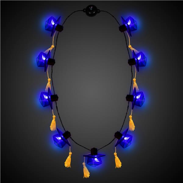 LED Blue Graduation Caps Necklace