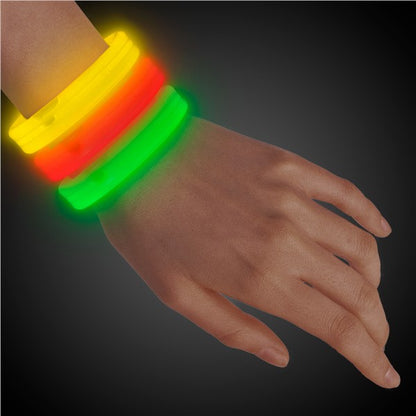 Triple Wide 9" Glow Bracelets (25 Per pack)