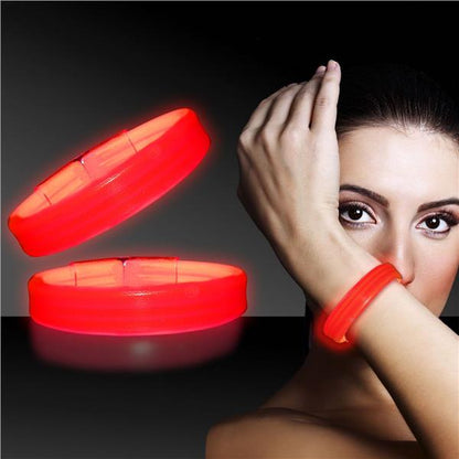 Red Triple Wide 9" Glow Bracelets (25 Per pack)