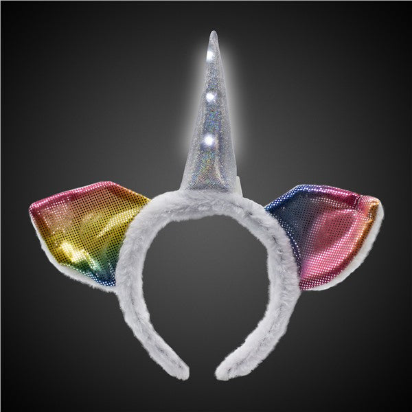 LED White Unicorn Headband