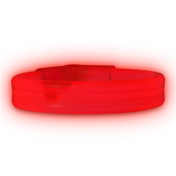 Red Triple Wide 9" Glow Bracelets (25 Per pack)