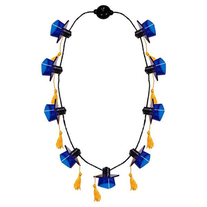 LED Blue Graduation Caps Necklace