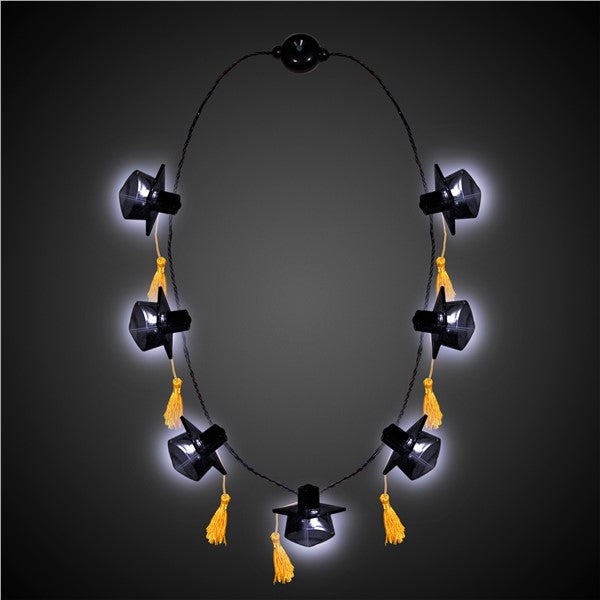 LED Black Graduation Caps Necklace