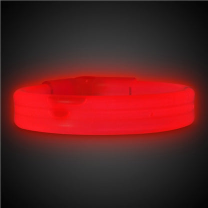 Red Triple Wide 9" Glow Bracelets (25 Per pack)