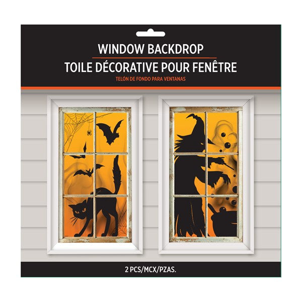 Witch & Cat Window Backdrop (2 Per pack)