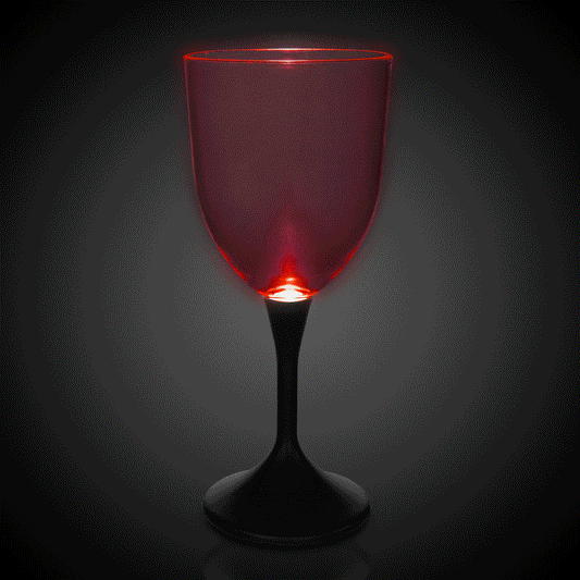 LED 10 oz Wine Glass Black Stem