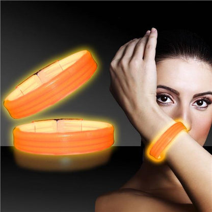 Orange Triple Wide Glow Bracelets (25 Per pack)