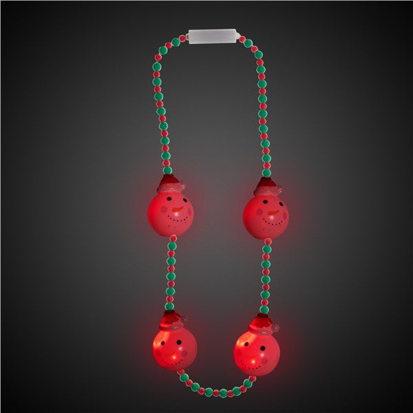 LED Snowman Bead Necklace