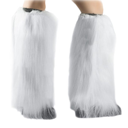 White Furry Leg Warmers