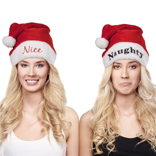 Nice & Naughty Santa Hats (2 Per pack)