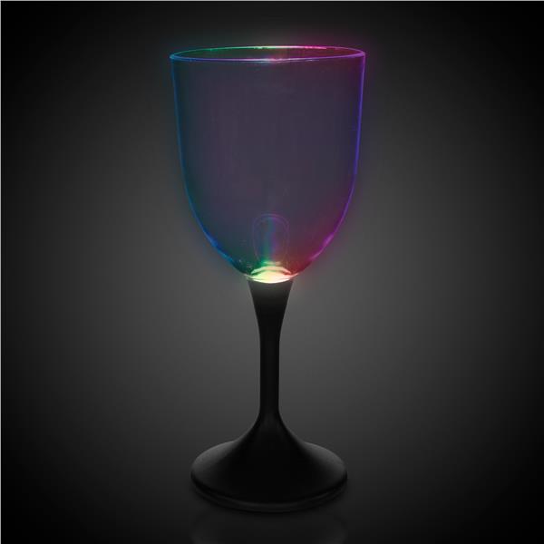 LED 10 oz Wine Glass Black Stem