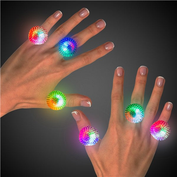 LED Porcupine Jelly Rings (24 Per pack)