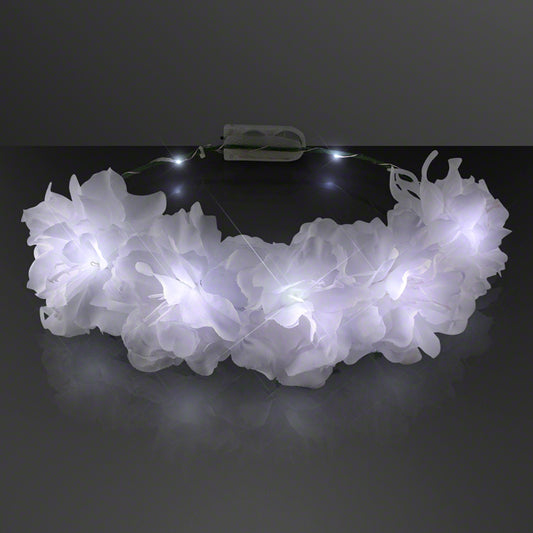 Light Up Cool White Flower Crown Headband