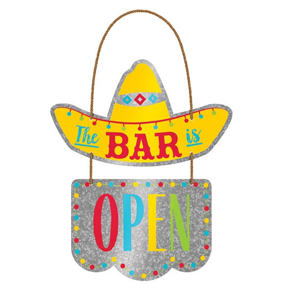 The Bar Is Open Fiesta Hanging Sign