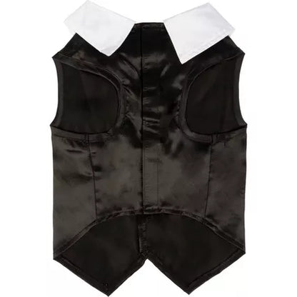 Black Satin Pet Tuxedo Vest