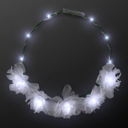 Light Up Cool White Flower Crown Headband