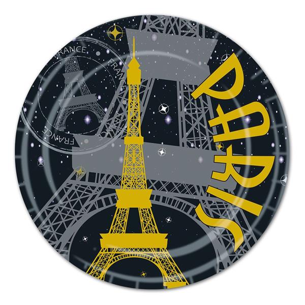 Paris 9" Plates (8 per pack)