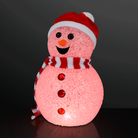 Color Change LED Happy Snowman Decoration