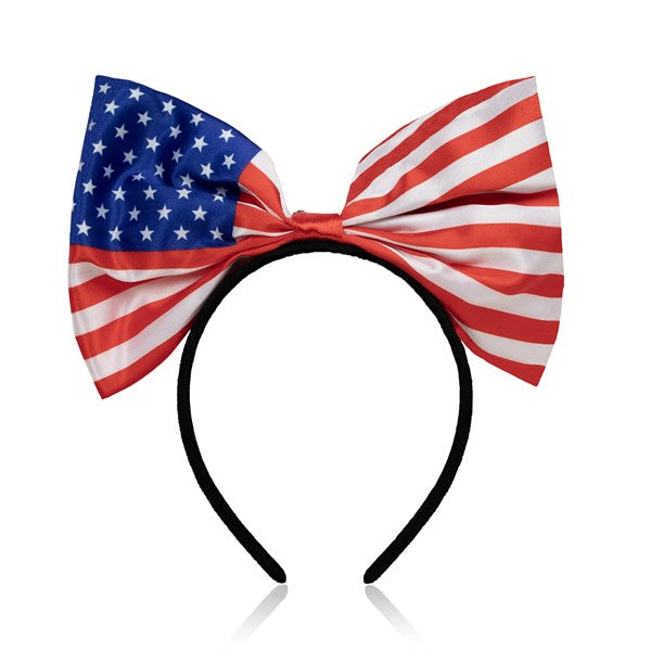 LED USA Flag Bow Headband