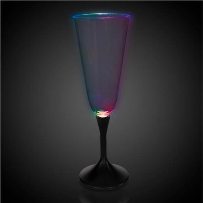 LED 7 oz. Champagne Glass Black Stem