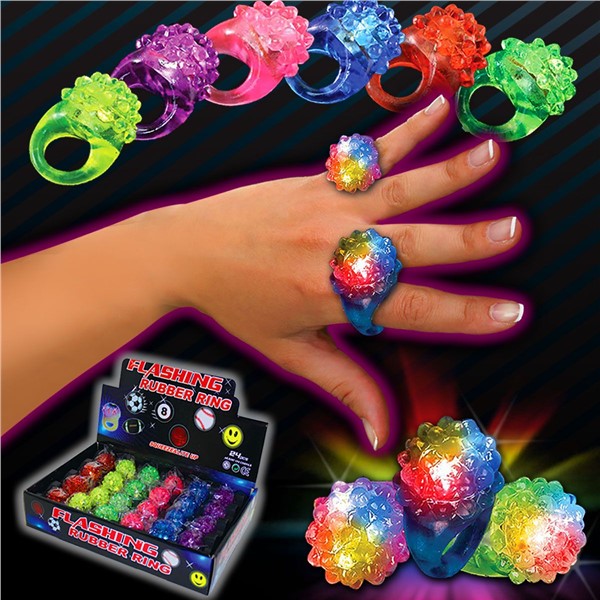 LED Flower Jelly Rings (24 Per pack)