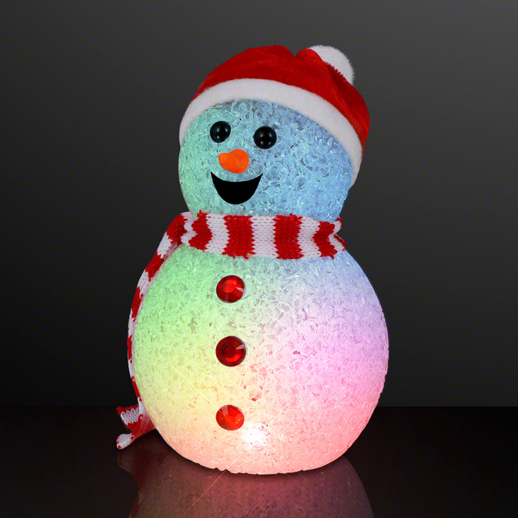 Color Change LED Happy Snowman Decoration