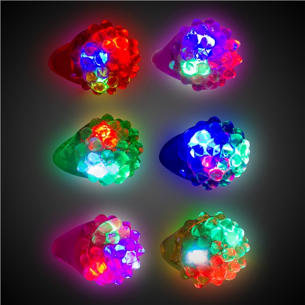 LED Flower Jelly Rings (24 Per pack)