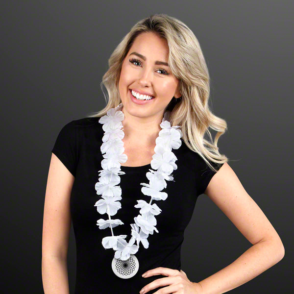 White Flower Lei Necklace (Non-Light Up)