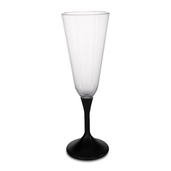 LED 7 oz. Champagne Glass Black Stem