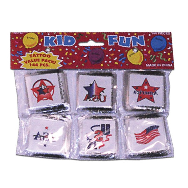 Patriotic 1 1/4" Tattoos(144 Per pack)