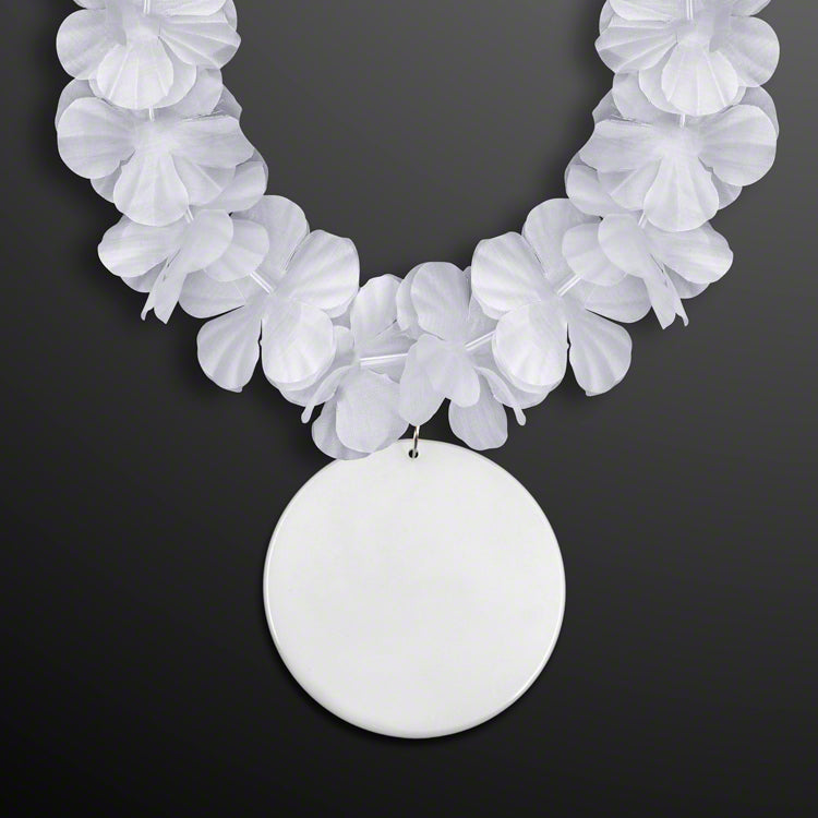 White Flower Lei Necklace (Non-Light Up)