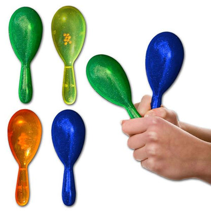 Glitter Plastic Party Maracas (12 per pair)