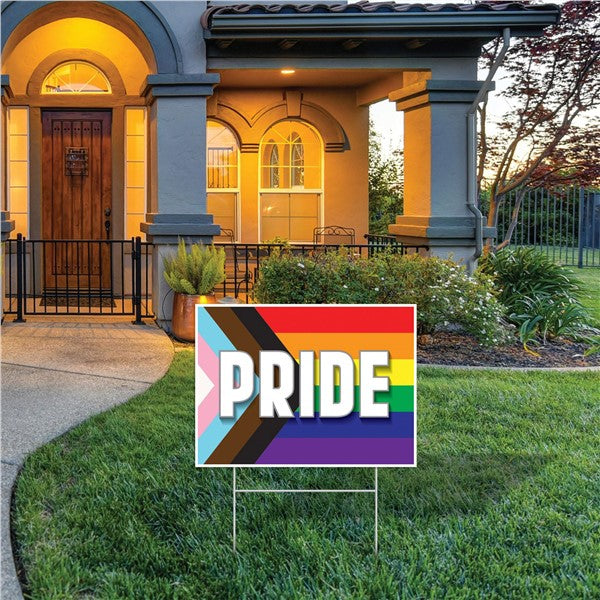 Progress Pride Flag Yard Sign