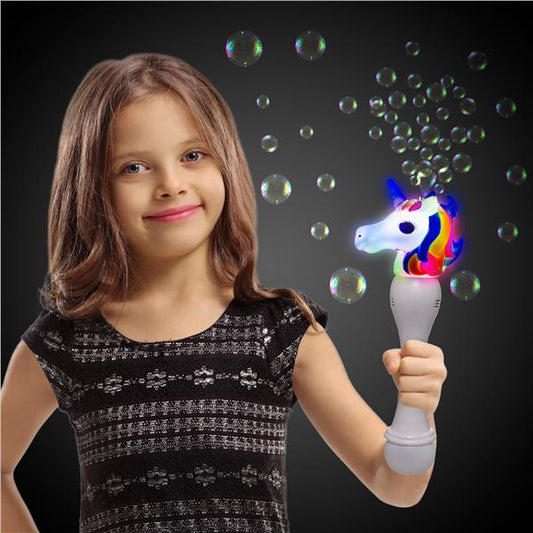 LED Unicorn Bubble Wand with Bubbles