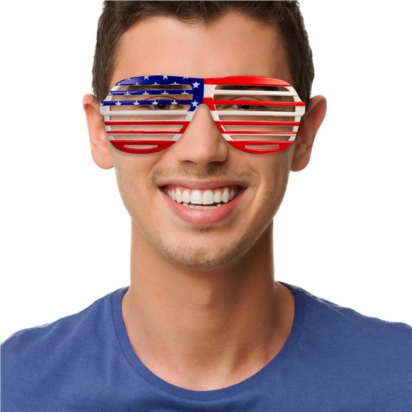 Patriotic Slotted Glasses (12 Per pack)