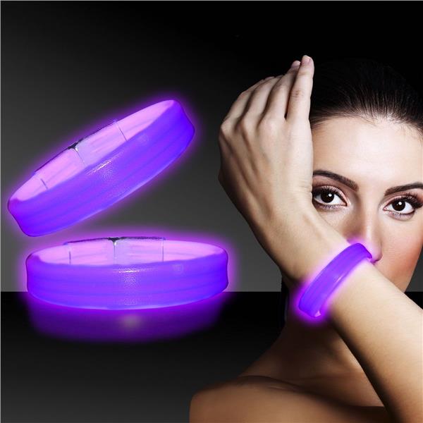 Purple Triple Wide Glow Bracelets (25 Per pack)