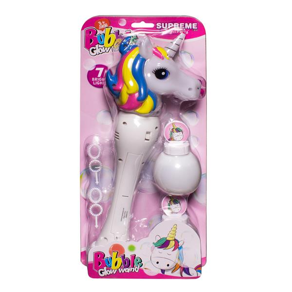 LED Unicorn Bubble Wand with Bubbles