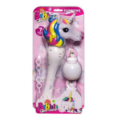 LED Unicorn Bubble Wand with Bubbles