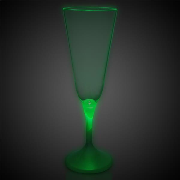 LED 7 oz. Champagne Glass White Stem