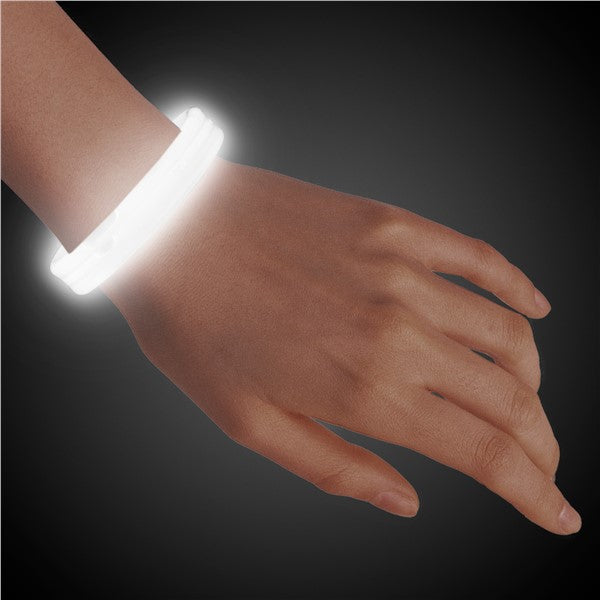 White Triple Wide Glow Bracelets (25 Per pack)