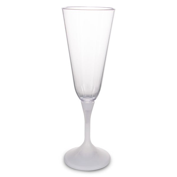 LED 7 oz. Champagne Glass White Stem