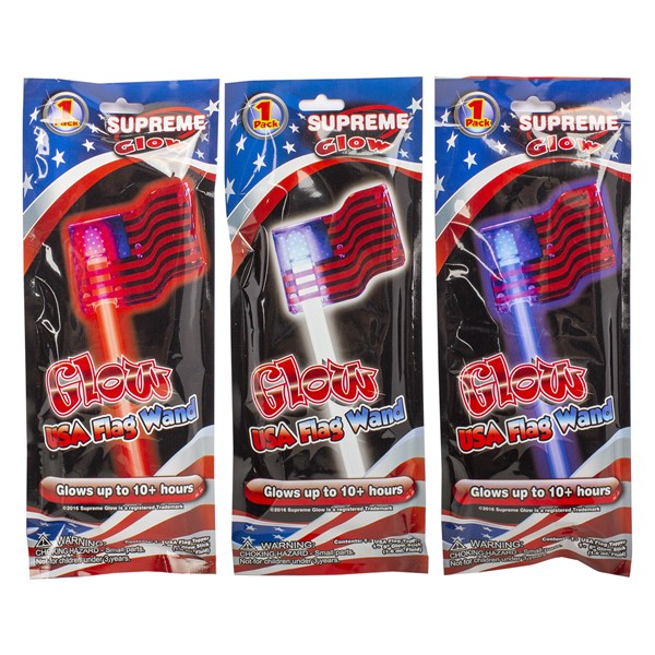 USA Flag Glow Wands (3 Per pack)