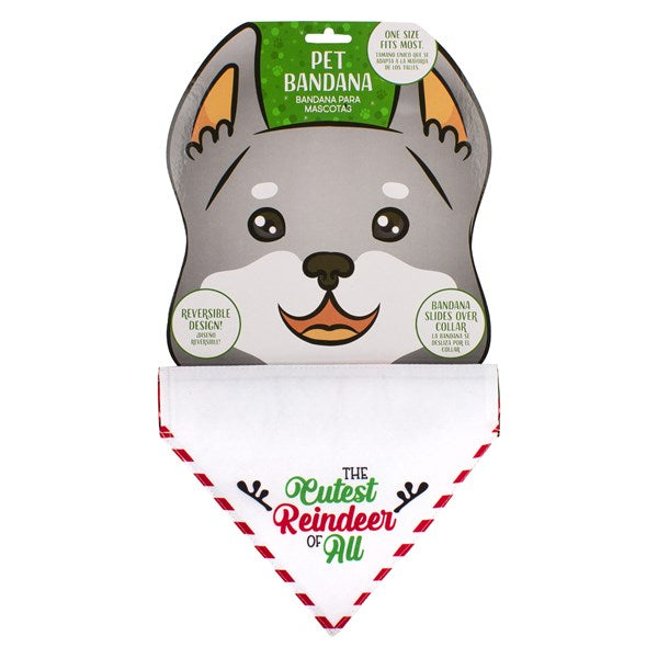 Reindeer Reversible Pet Bandana