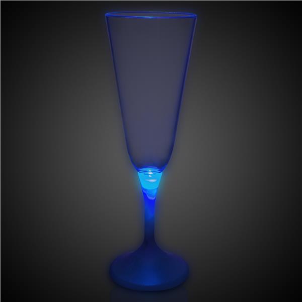 LED 7 oz. Champagne Glass White Stem